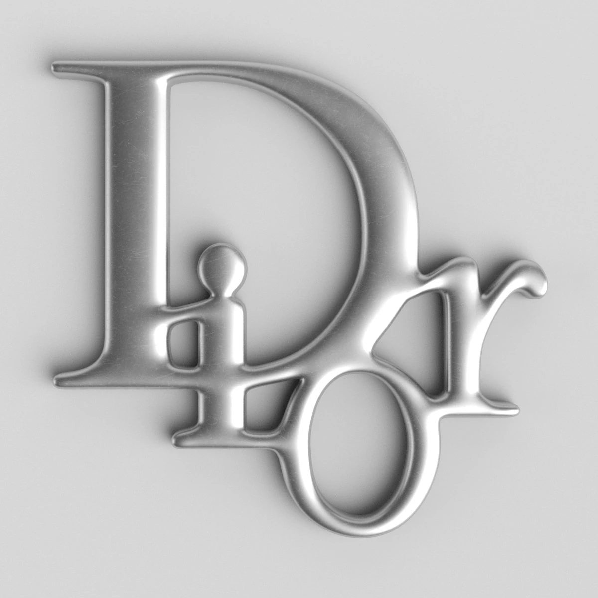 dior cast metal label 3D Model .c4d .max .obj .3ds .fbx .stl .blend 