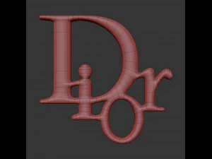 dior cast metal label 3D Model