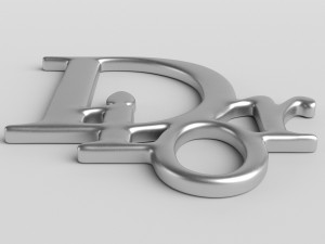 dior cast metal label 3D मॉडल