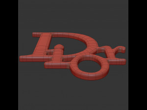 dior cast metal label 3D मॉडल