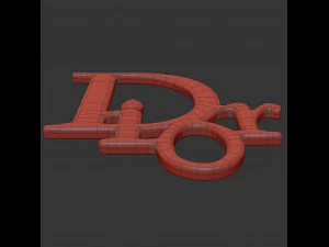 dior cast metal label 3D Model