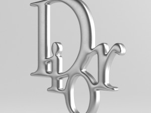 dior cast metal label 3D मॉडल