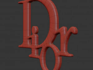 dior cast metal label 3D Model