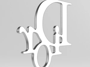 dior cast metal label 3D Model