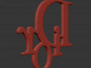 dior cast metal label 3D Model