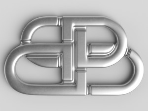 balenciaga cast metal label 3D Model