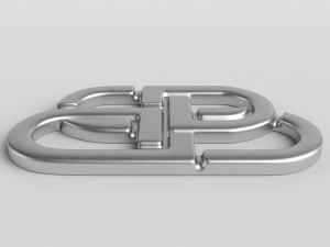 balenciaga cast metal label 3D Модель