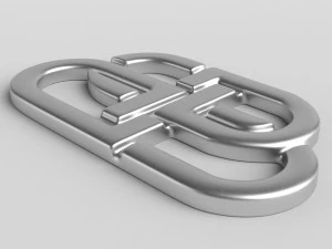 balenciaga cast metal label 3D Model