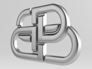 balenciaga cast metal label 3D Модель
