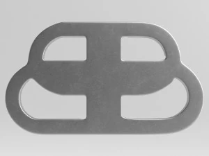 balenciaga cast metal label 3D Model