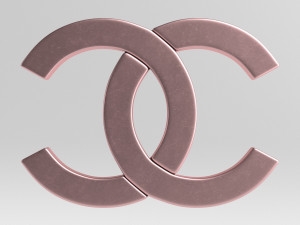 chanel cast metal label 3D Model