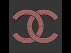 chanel cast metal label 3D Model