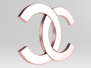 chanel cast metal label 3D Model