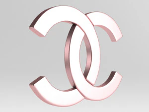 chanel cast metal label 3D Model