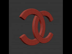 chanel cast metal label 3D Model