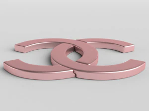 chanel cast metal label 3D Model