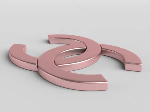 chanel cast metal label 3D Model