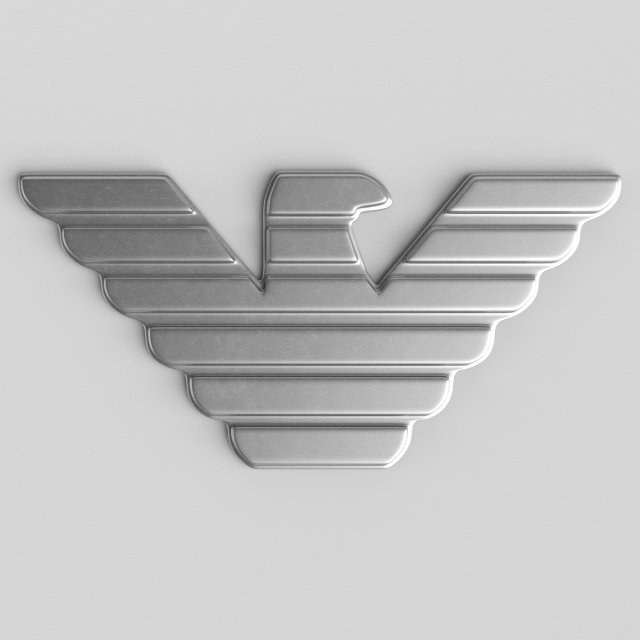 armani cast metal label 3D Модель .c4d .max .obj .3ds .fbx .stl .blend 