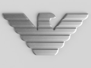 armani cast metal label 3D Model