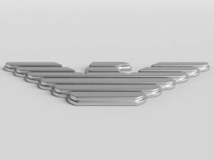 armani cast metal label 3D Model