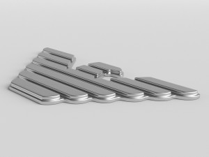 armani cast metal label 3D Модель