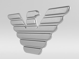 armani cast metal label 3D Модель
