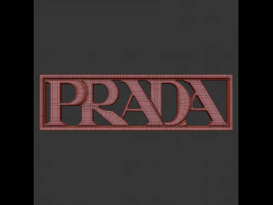 prada cast metal label 3D Model