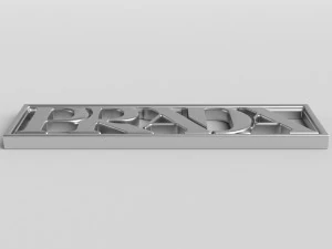 prada cast metal label 3D Model