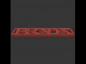 prada cast metal label 3D Model