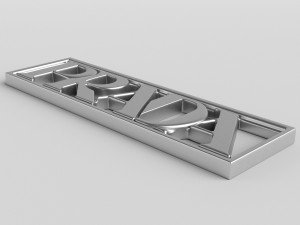 prada cast metal label Model 3D