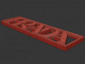 prada cast metal label 3D Model