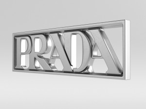 prada cast metal label Model 3D