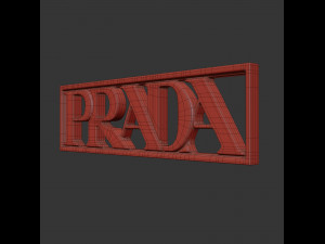 prada cast metal label Model 3D