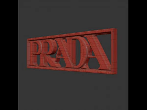 prada cast metal label 3D Model