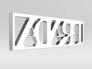 prada cast metal label 3D Model
