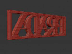 prada cast metal label 3D Model