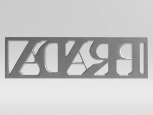 prada cast metal label 3D Model