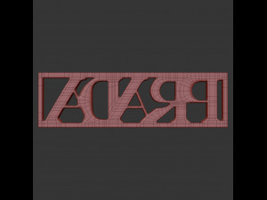 prada cast metal label Model 3D