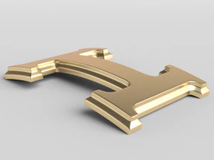 hermes cast metal label 3D Model