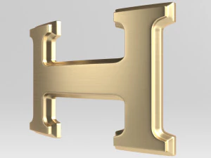 hermes cast metal label 3D Model