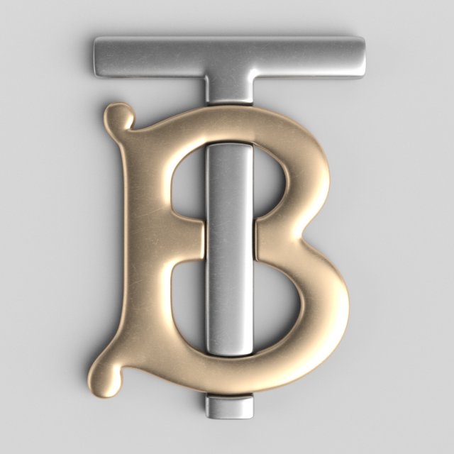 burberry cast metal label 3D Model .c4d .max .obj .3ds .fbx .stl .blend 