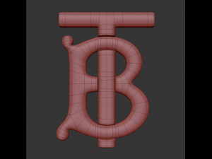 burberry cast metal label 3D Model