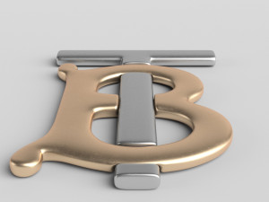 burberry cast metal label 3D Model