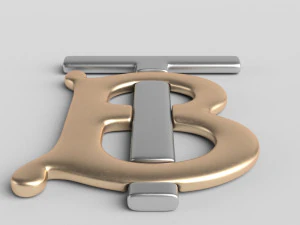 burberry cast metal label 3D Model