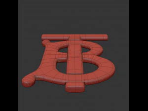 burberry cast metal label 3D Model