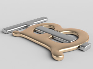 burberry cast metal label 3D Model