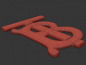 burberry cast metal label 3D Model