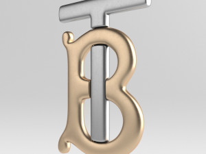 burberry cast metal label 3D Model
