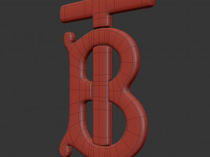 burberry cast metal label 3D Model