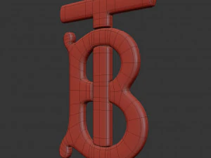 burberry cast metal label 3D Model